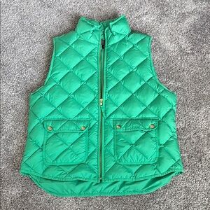 J Crew Woman’s Green Quilted Vest
